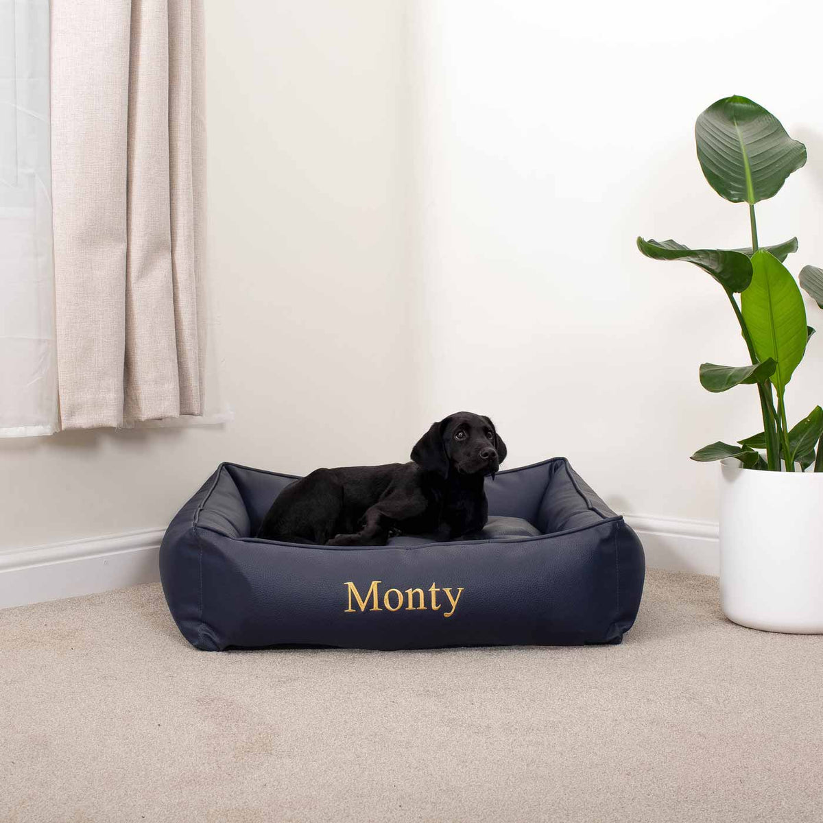 Box Bed With Removable Covers in Rhino Tough Pacific Faux Leather, view 6