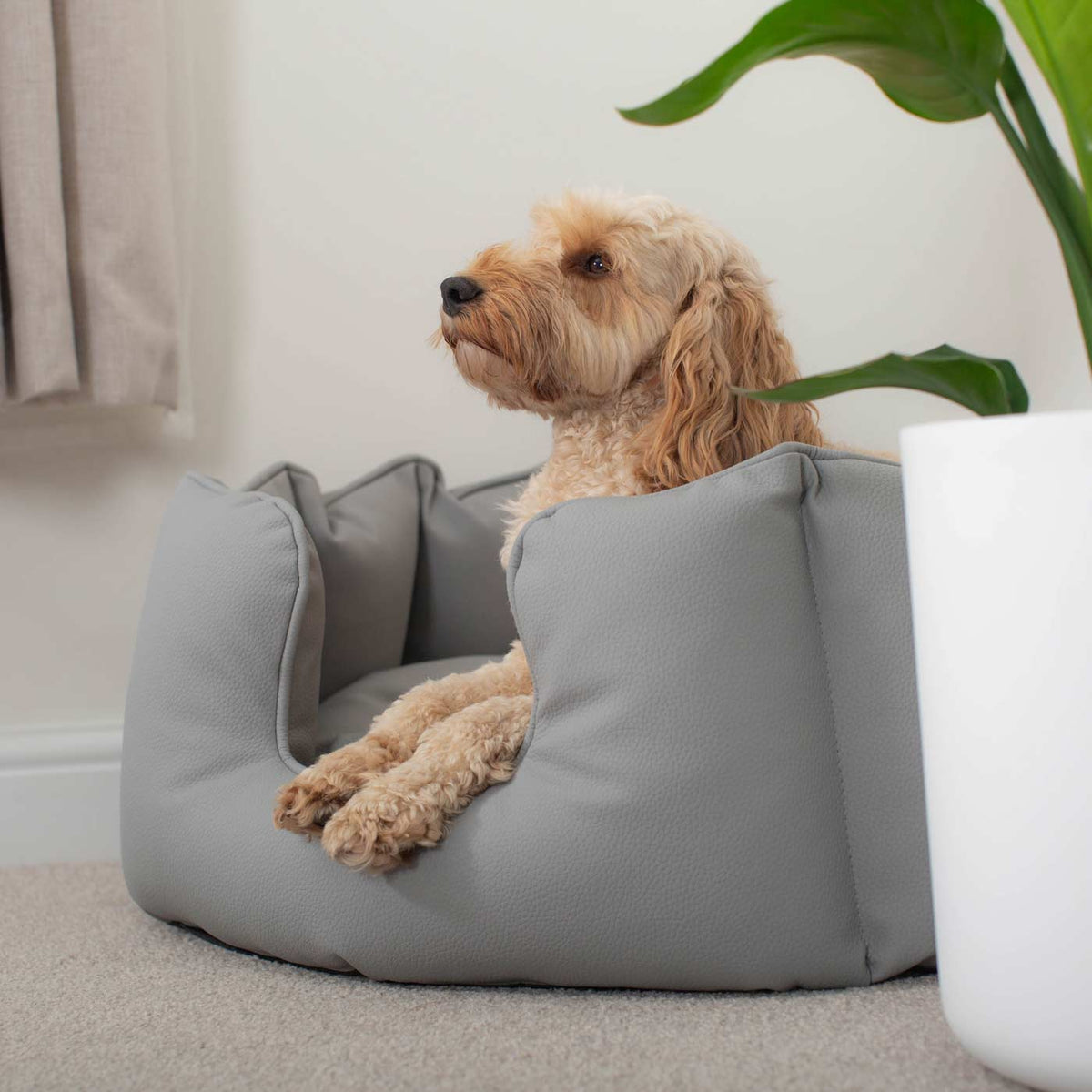 High Wall Bed With Removable Covers in Rhino Tough Granite Faux Leather, view 8
