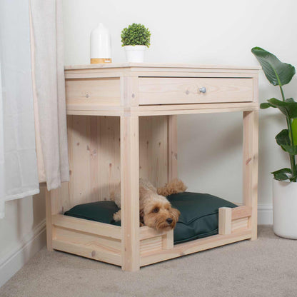 Wooden Salcombe Open Dog Crate with Drawer, view 5