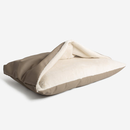 Sleepy Burrows Bed With Removable Cover in Camel Rhino Tough Faux Leather, view 11