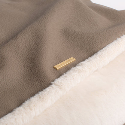 Sleepy Burrows Bed With Removable Cover in Camel Rhino Tough Faux Leather, view 12