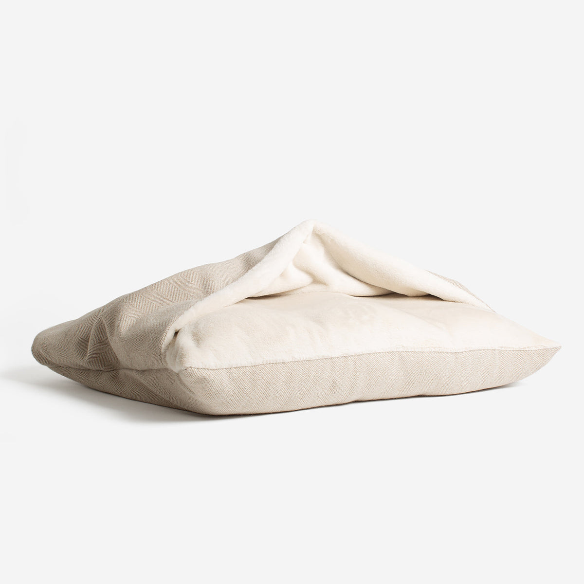 Sleepy Burrows Bed With Removable Cover in Natural Herringbone, view 10