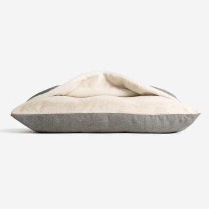 Sleepy Burrows Bed With Removable Cover in Pewter Herringbone, view 8