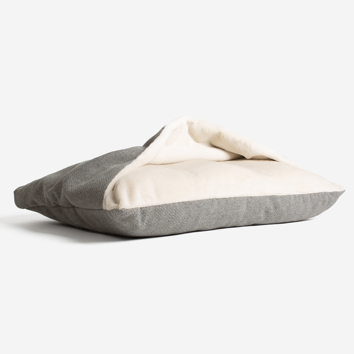 Sleepy Burrows Bed With Removable Cover in Pewter Herringbone, view 9