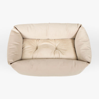 Cosy & Calming Puppy Crate Bed With Removable Covers In Oyster Velvet, view 9