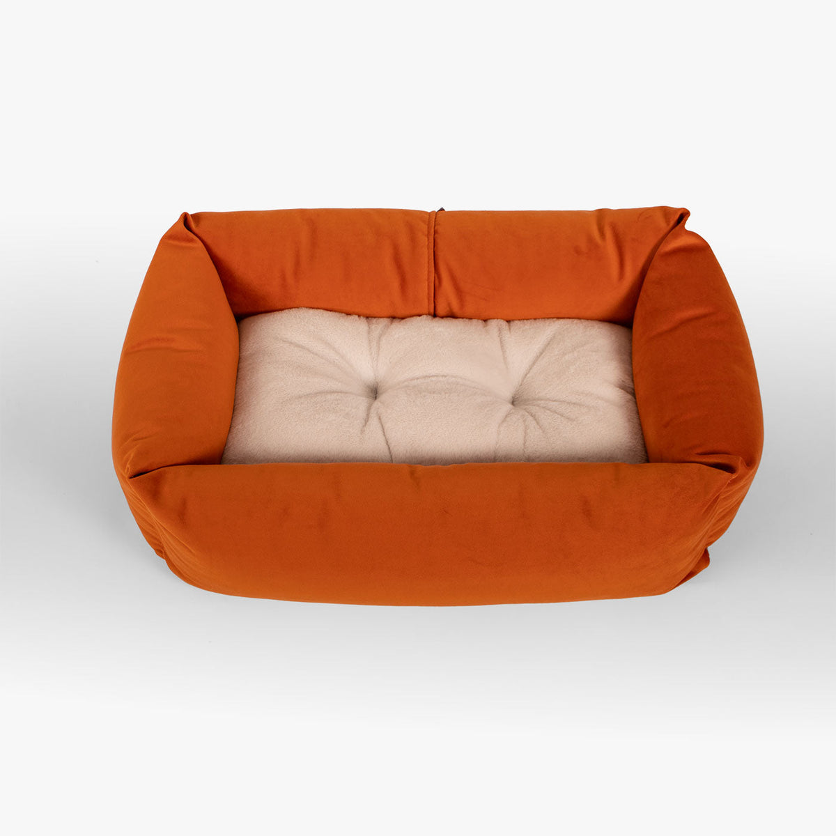 Cosy & Calming Puppy Crate Bed With Removable Covers In Pumpkin Velvet, view 9