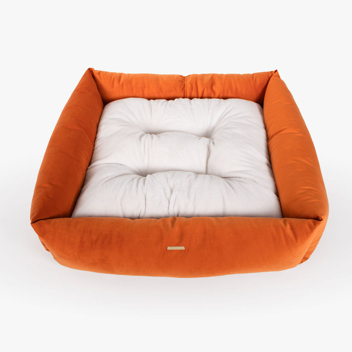 Box Bed With Removable Covers In Pumpkin Velvet, view 9