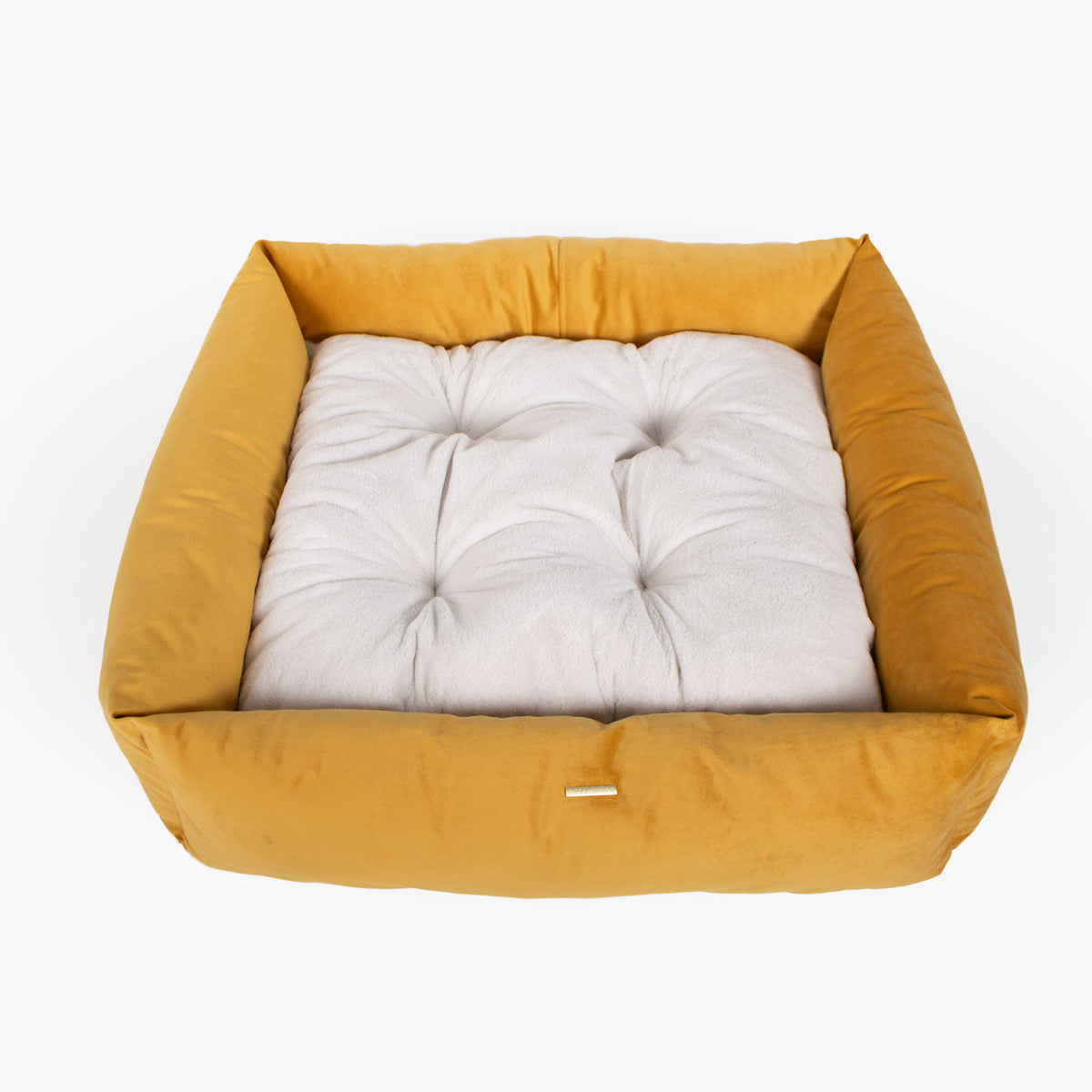 Box Bed With Removable Covers In Saffron Velvet, view 8