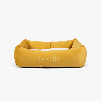 Cosy & Calming Puppy Crate Bed With Removable Covers In Saffron Velvet, view 11