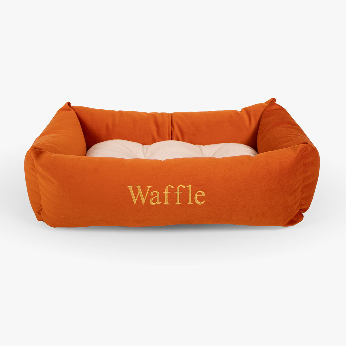 Cosy & Calming Puppy Crate Bed With Removable Covers In Pumpkin Velvet, view 10