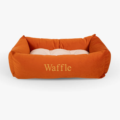 Cosy & Calming Puppy Crate Bed With Removable Covers In Pumpkin Velvet, view 10