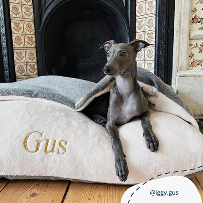 Sleepy Burrows Bed With Removable Cover in Pewter Herringbone, view 10