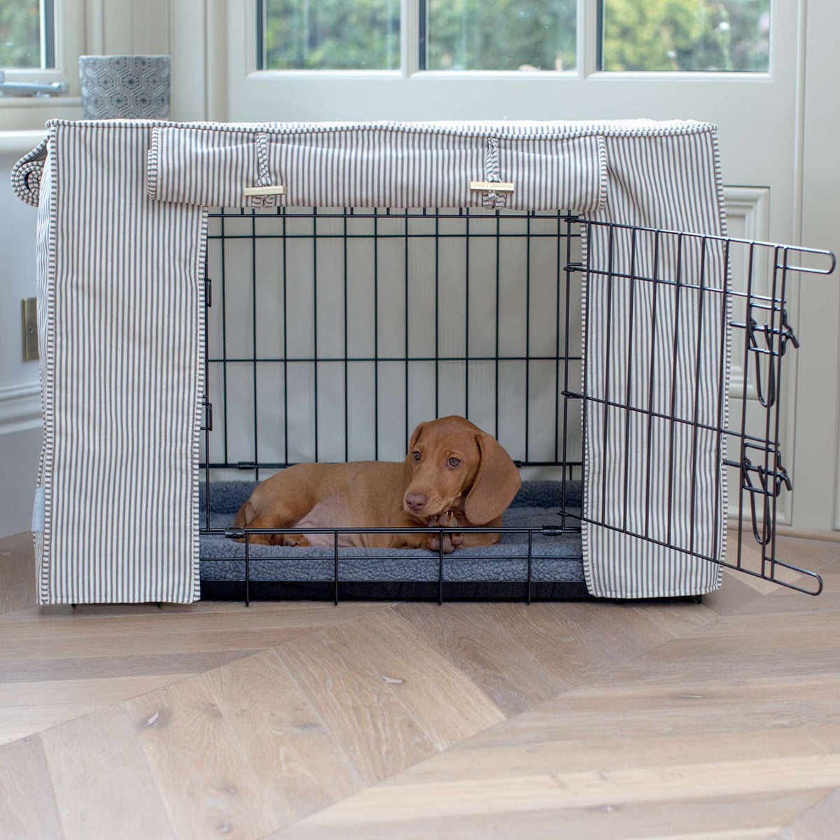 Dog Crate Cover in Regency Stripe, view 8