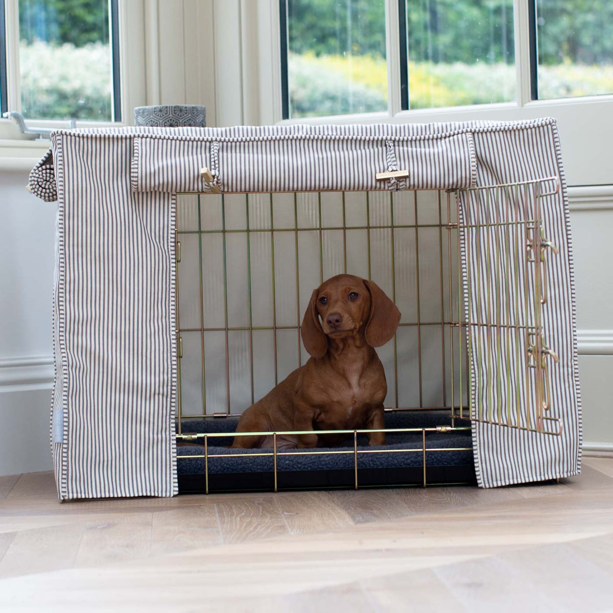 Dog Crate Cover in Regency Stripe, view 6