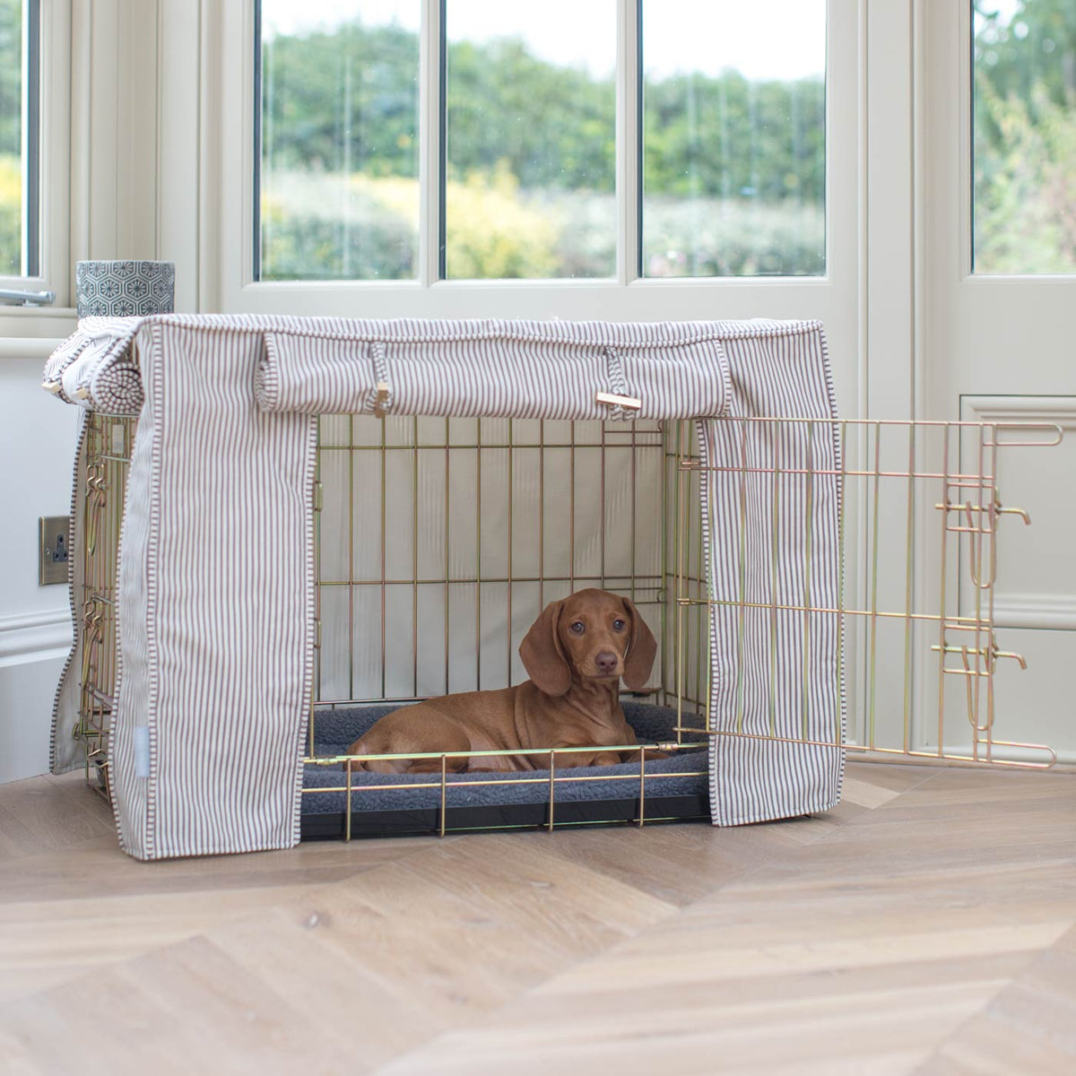 Dog Crate Cover in Regency Stripe, view 4