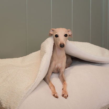 Sleepy Burrows Bed With Removable Cover in Ivory Bouclé, view 5