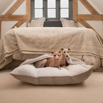 Sleepy Burrows Bed With Removable Cover in Mink Bouclé