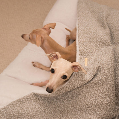 Sleepy Burrows Bed With Removable Cover in Mink Bouclé, view 4