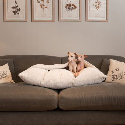 Sleepy Burrows Bed With Removable Cover in Calming Anti-Anxiety Cream Faux Fur, view 5