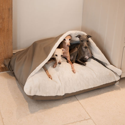 Sleepy Burrows Bed With Removable Cover in Camel Rhino Tough Faux Leather, view 5