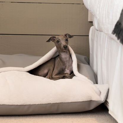 Sleepy Burrows Bed With Removable Cover in Granite Rhino Tough Faux Leather, view 5