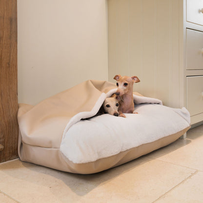Sleepy Burrows Bed With Removable Cover in Sand Rhino Tough Faux Leather, view 5