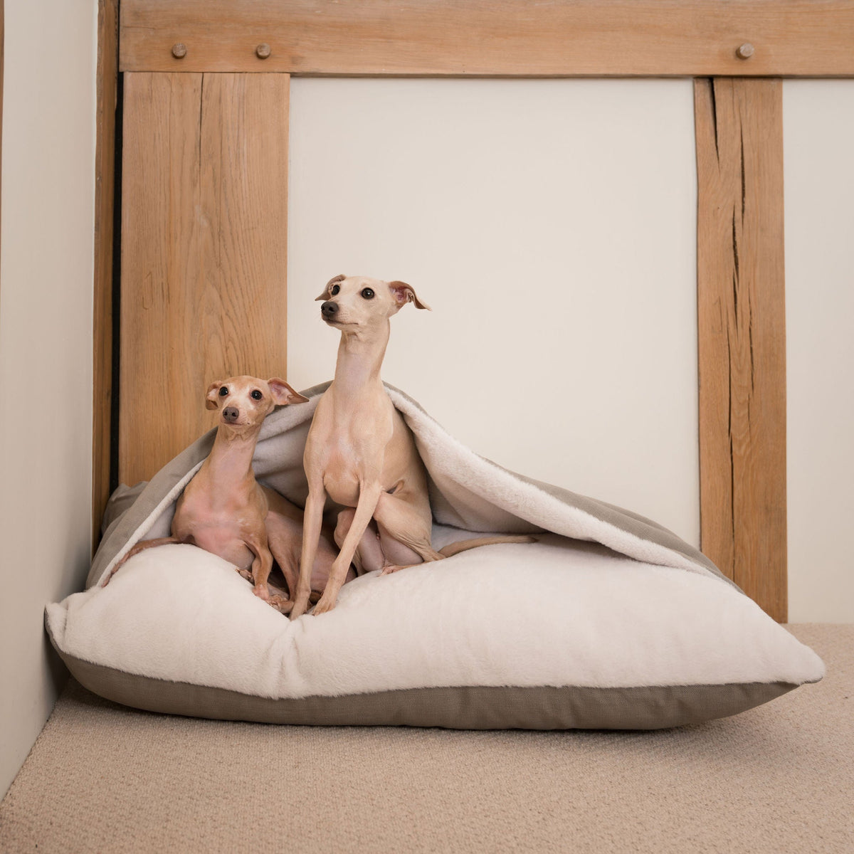 Sleepy Burrows Bed With Removable Cover in Savanna Stone, view 4