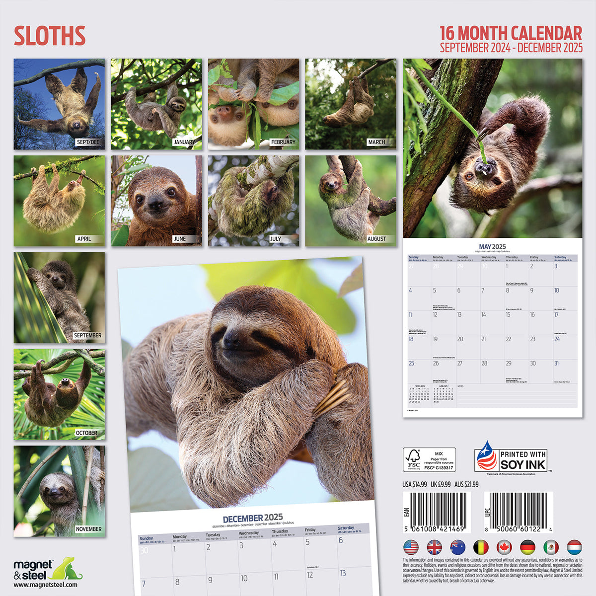 Sloths Calendar 2025, view 2