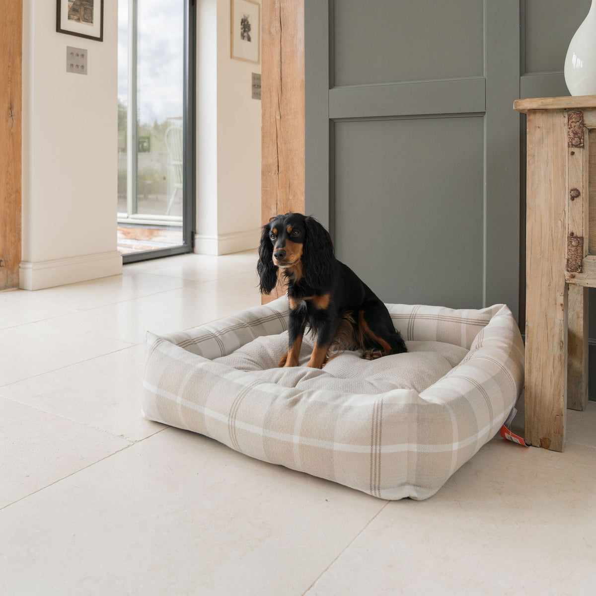 Box Bed With Removable Cover in Balmoral Natural Tweed, view 4