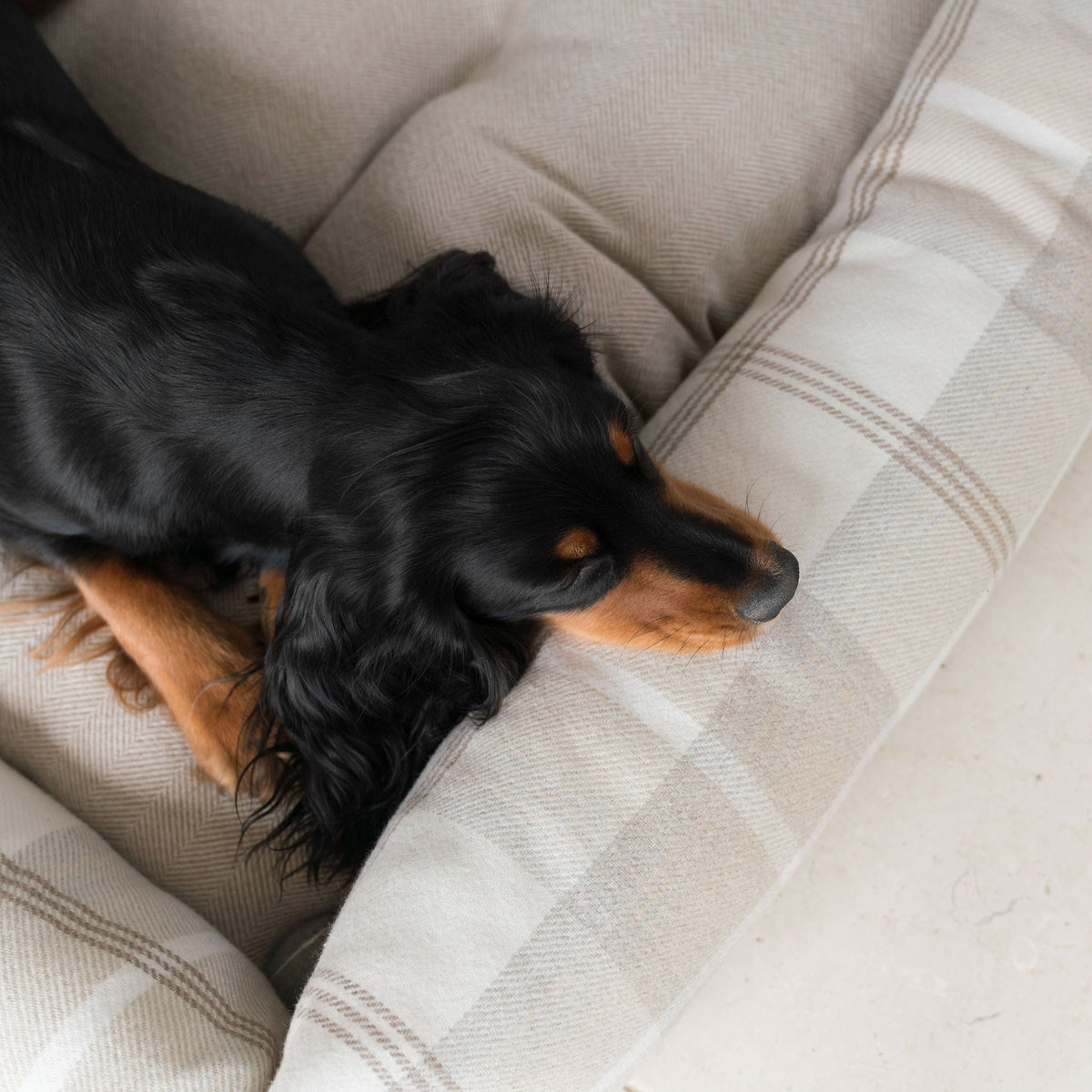 Box Bed With Removable Cover in Balmoral Natural Tweed, view 5