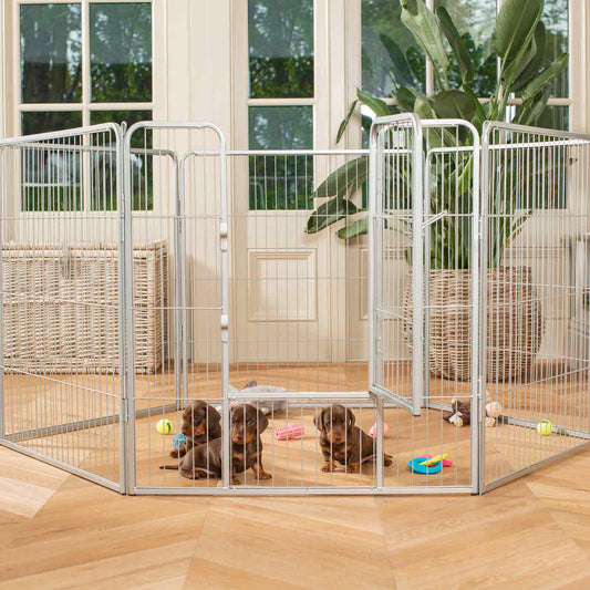 Puppy Play Pen & Crate Extension in Grey