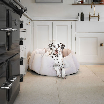 High Wall Bed With Removable Covers in Oyster Velvet