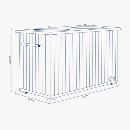 Wooden Pet Feeder in White, view 2