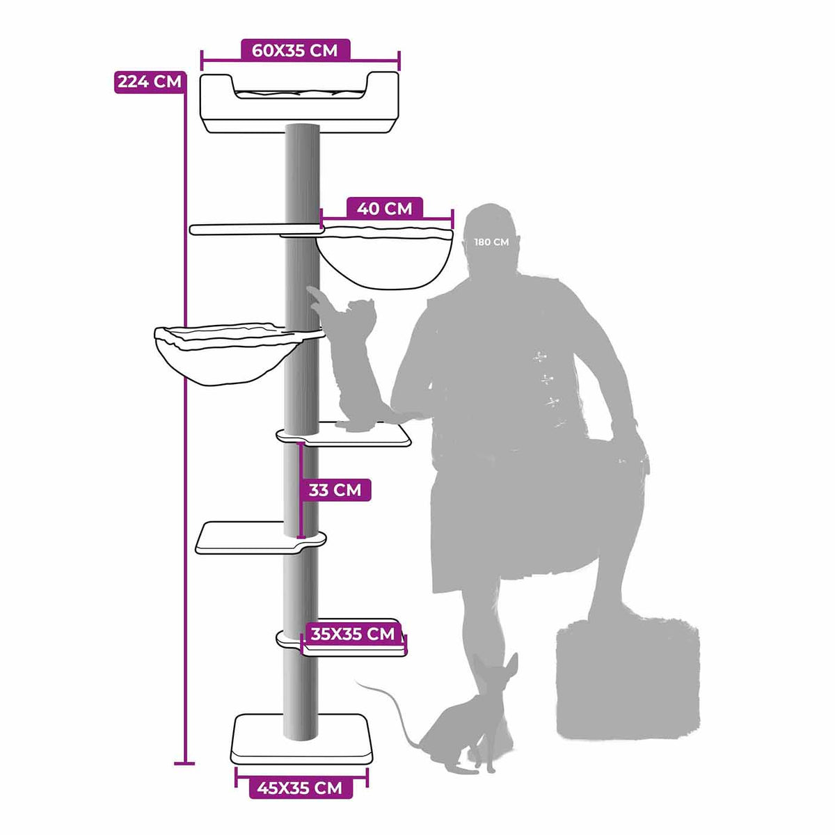 Kings & Queens Alexis 224cm Cat Tree, view 6