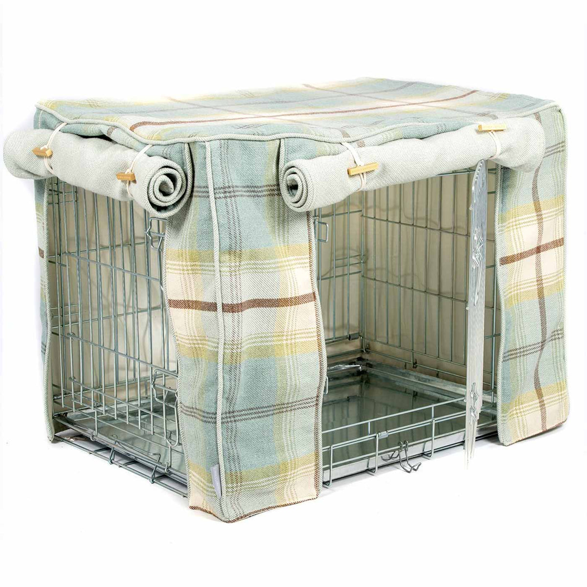 Dog Crate Cover in Balmoral Duck Egg Tweed, view 10