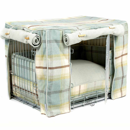 Dog Crate Set in Balmoral Duck Egg Tweed, view 14
