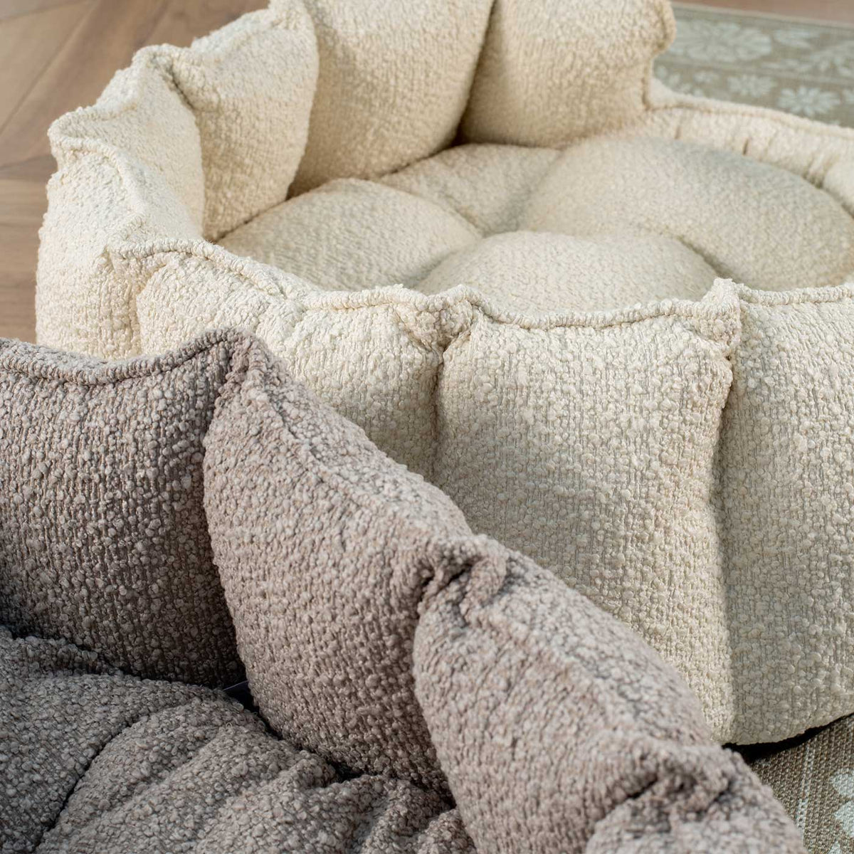 High Wall Bed For Cats With Removable Covers in Bouclé, view 3