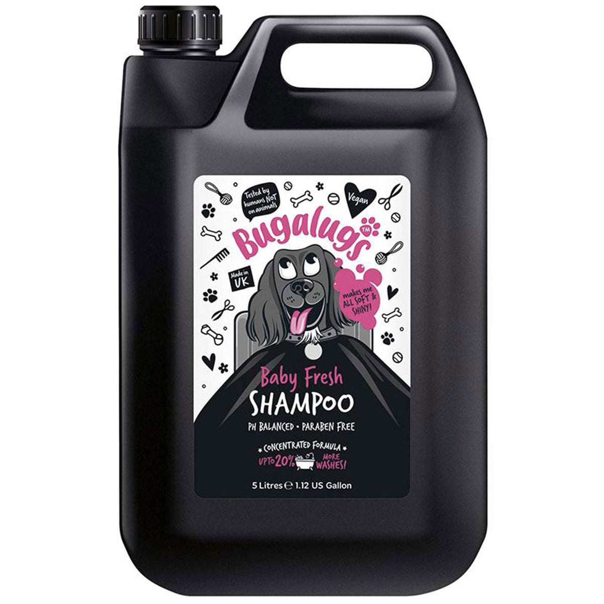 Discover, Bugalugs Baby Fresh Dog Shampoo. Perfect for removing odours, Vegan friendly, Soothes and nourishes the coat and skin, PH balanced and sensitive. now available at Lords and Labradors in three sizes
