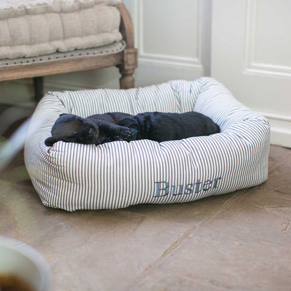 Cosy & Calming Puppy Crate Bed With Removable Covers in Regency Stripe, view 3