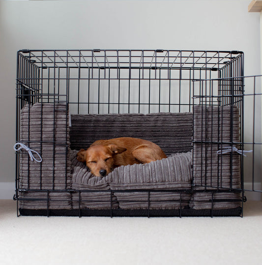 Dog Crate Bumper in Dark Grey Essentials Plush
