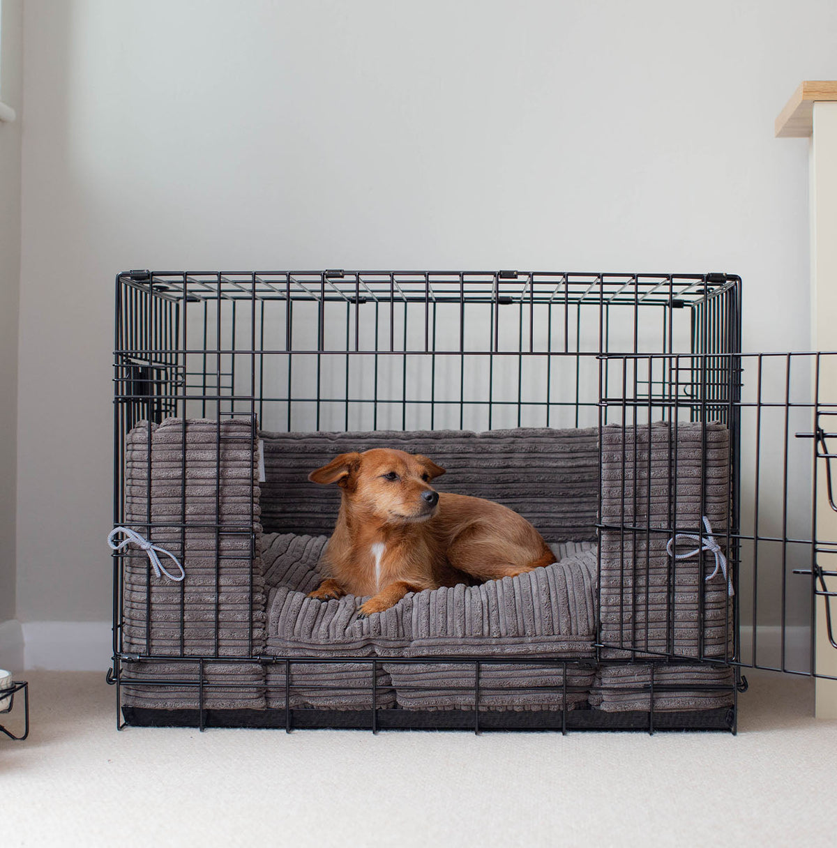 Dog Crate Bumper in Dark Grey Essentials Plush, view 2