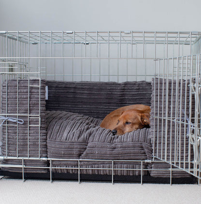 Dog Crate Bumper in Dark Grey Essentials Plush, view 4