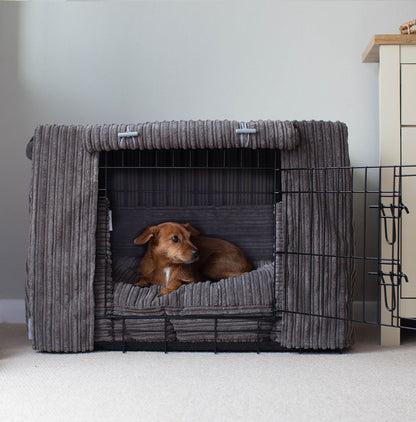 Dog Crate Set in Dark Grey Essentials Plush, view 6