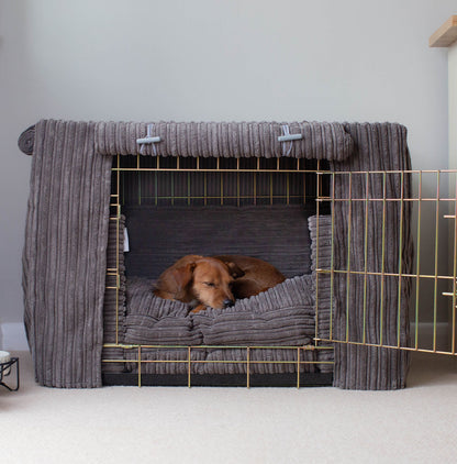 Dog Crate Set in Dark Grey Essentials Plush, view 3