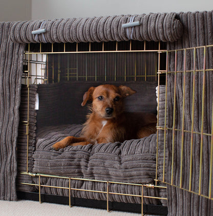 Dog Crate Set in Dark Grey Essentials Plush, view 7