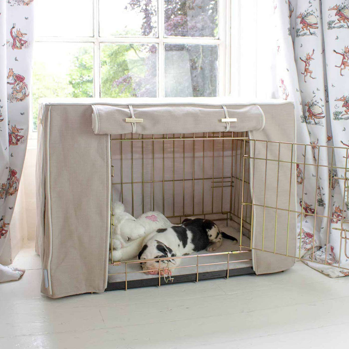 Dog Crate Cover In Savanna Oatmeal, view 10