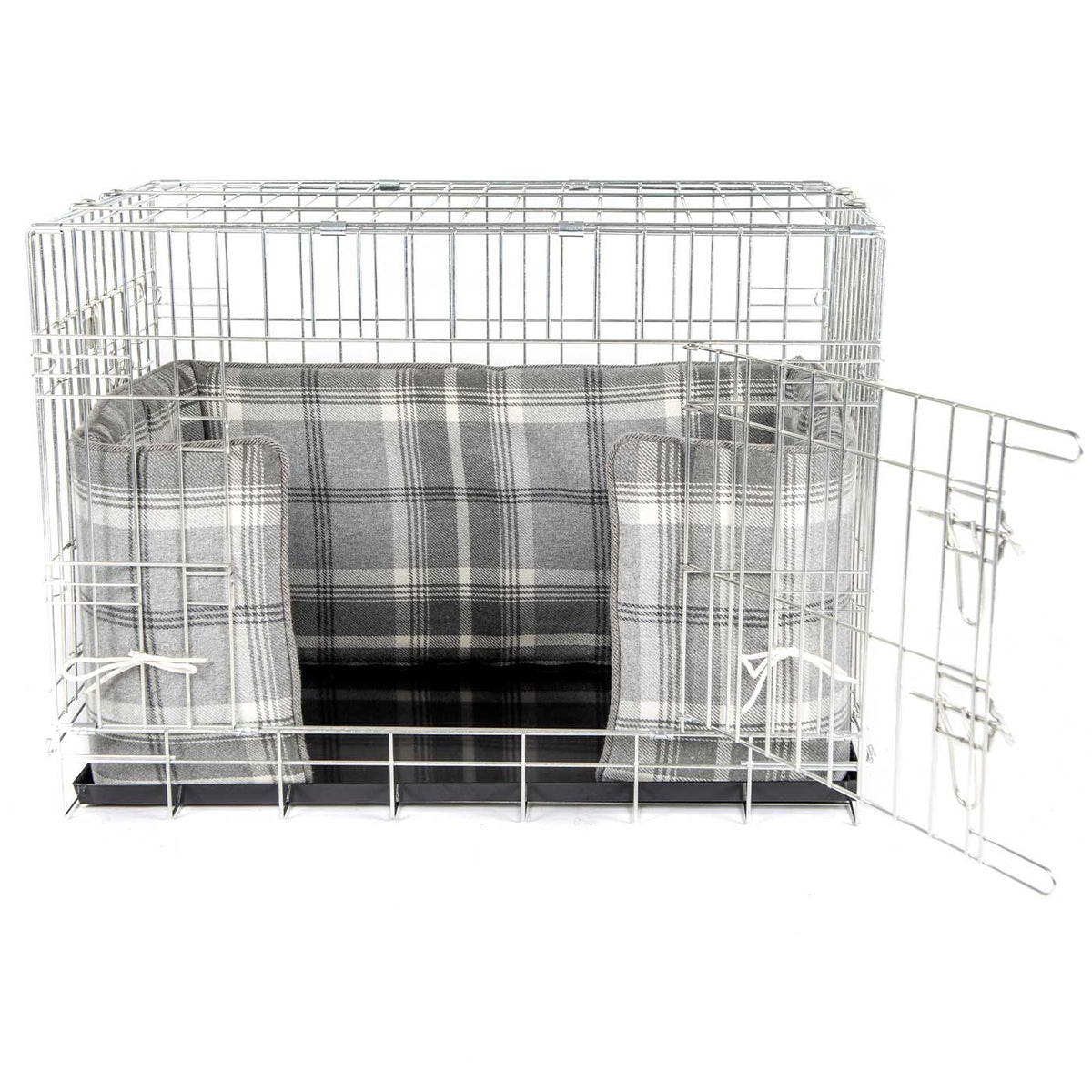 Dog Crate Bumper in Balmoral Dove Grey Tweed, view 9