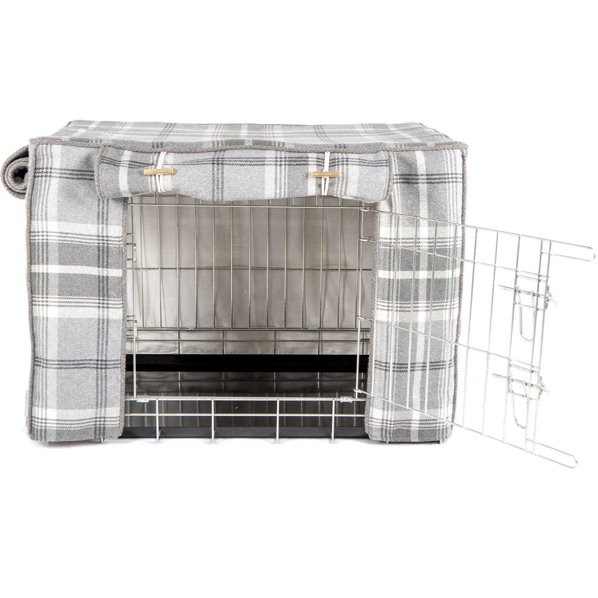 Dog Crate Cover in Balmoral Dove Grey Tweed, view 9