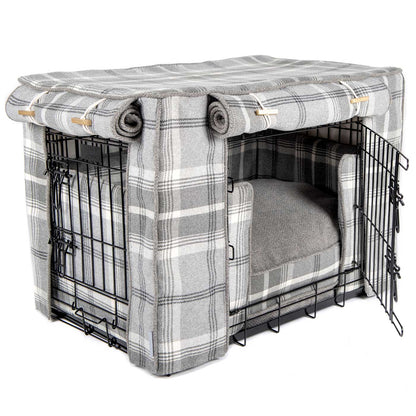 Dog Crate Set In Balmoral Dove Grey Tweed, view 16