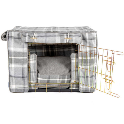 Dog Crate Set In Balmoral Dove Grey Tweed, view 13